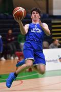 21 January 2020; Aodhan O'Shea of St Flannan's College goes up for a basket during the Basketball Ireland U19 C Boys Schools Cup Final match between Ballymakenny College and St Flannan's College, Ennis at the National Basketball Arena in Tallaght, Dublin. Photo by Brendan Moran/Sportsfile