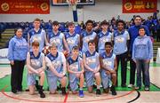 21 January 2020; The Castletroy College team prior to the Basketball Ireland U16 B Boys Schools Cup Final match between Coláiste Cholmcille, Ballyshannon and Castletroy College at the National Basketball Arena in Tallaght, Dublin. Photo by Brendan Moran/Sportsfile