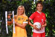 21 January 2020; In attendance at the launch of the 2020 Lidl Ladies National Football Leagues at Lidl Ireland Head Office in Tallaght, Dublin, are Áine Tubridy of Antrim, left, and Eimear Byrne of Louth. Photo by Seb Daly/Sportsfile
