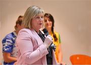 21 January 2020; Marie Hickey, LGFA President, is pictured speaking at the launch of the 2020 Lidl Ladies National Football Leagues at Lidl Ireland Head Office in Tallaght, Dublin.  Photo by Seb Daly/Sportsfile
