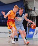21 January 2020; Ruairi Cronin of Castletroy College in action against Drew Heatley Ryan of Coláiste Cholmcille during the Basketball Ireland U16 B Boys Schools Cup Final match between Coláiste Cholmcille, Ballyshannon and Castletroy College at the National Basketball Arena in Tallaght, Dublin. Photo by Brendan Moran/Sportsfile