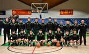 21 January 2020; The St Patrick's Castleisland team prior to the Basketball Ireland U19 A Boys Schools Cup Final match between Mercy Mounthawk and St Patrick's Castleisland at the National Basketball Arena in Tallaght, Dublin. Photo by Brendan Moran/Sportsfile