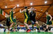 21 January 2020; Daire Kennelly of Mercy Mounthawk in action against Donal Geaney of St Patrick's during the Basketball Ireland U19 A Boys Schools Cup Final match between Mercy Mounthawk and St Patrick's Castleisland at the National Basketball Arena in Tallaght, Dublin. Photo by Brendan Moran/Sportsfile