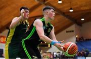 21 January 2020; Daire Kennelly of Mercy Mounthawk in action against Padraig Fleming of St Patrick's during the Basketball Ireland U19 A Boys Schools Cup Final match between Mercy Mounthawk and St Patrick's Castleisland at the National Basketball Arena in Tallaght, Dublin. Photo by Brendan Moran/Sportsfile