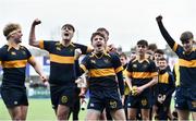21 January 2020; The Kings Hospital players, including David Brennan, centre, celebrate following the Bank of Ireland Vinnie Murray Cup Semi-Final match between The King’s Hospital and CUS at Energia Park in Dublin. Photo by Sam Barnes/Sportsfile