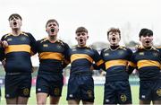 21 January 2020; The Kings Hospital players celebrate following the Bank of Ireland Vinnie Murray Cup Semi-Final match between The King’s Hospital and CUS at Energia Park in Dublin. Photo by Sam Barnes/Sportsfile