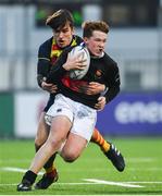 21 January 2020; Luke Hardy of The High School is tackled by James Smartt of Temple Carrig School during the Bank of Ireland Vinnie Murray Cup Semi-Final match between Temple Carrig School and The High School at Energia Park in Dublin. Photo by Sam Barnes/Sportsfile