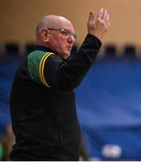 21 January 2020; St Patrick's coach Dinny Porter during the Basketball Ireland U19 A Boys Schools Cup Final match between Mercy Mounthawk and St Patrick's Castleisland at the National Basketball Arena in Tallaght, Dublin. Photo by Daniel Tutty/Sportsfile