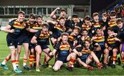 21 January 2020; Temple Carrig School players celebrate following the Bank of Ireland Vinnie Murray Cup Semi-Final match between Temple Carrig School and The High School at Energia Park in Dublin. Photo by Sam Barnes/Sportsfile