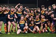 21 January 2020; Temple Carrig School players celebrate following the Bank of Ireland Vinnie Murray Cup Semi-Final match between Temple Carrig School and The High School at Energia Park in Dublin. Photo by Sam Barnes/Sportsfile