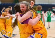 21 January 2020; Abigail O'Neill, right, and Millie Byrne of St Joseph's celebrate after the Basketball Ireland U16 C Girls Schools Cup Final match between St Nathy's College and St Joseph's, Ballybunion at the National Basketball Arena in Tallaght, Dublin. Photo by Daniel Tutty/Sportsfile