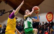 21 January 2020; Amy Doory of St Nathy's College in action against Millie Byrne of St Joseph's during the Basketball Ireland U16 C Girls Schools Cup Final match between St Nathy's College and St Joseph's, Ballybunion at the National Basketball Arena in Tallaght, Dublin. Photo by Brendan Moran/Sportsfile