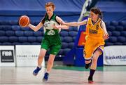 21 January 2020; Sarah Brett of St Nathy's College in action against Mai Whelan of St Joseph's during the Basketball Ireland U16 C Girls Schools Cup Final match between St Nathy's College and St Joseph's, Ballybunion at the National Basketball Arena in Tallaght, Dublin. Photo by Brendan Moran/Sportsfile