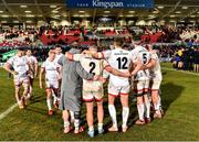 18 January 2020; Ulster players huddle after the Heineken Champions Cup Pool 3 Round 6 match between Ulster and Bath at Kingspan Stadium in Belfast. Photo by Oliver McVeigh/Sportsfile
