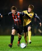 21 January 2020; Conor Levingston of Bohemians in action against Aaron McCabe of Longford Town during the Pre-Season Friendly match between Bohemians and Longford Town at AUL Complex in Clonsaugh, Dublin. Photo by Sam Barnes/Sportsfile