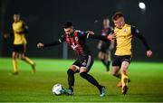 21 January 2020;Danny Mandroiu of Bohemians in action against Aodh Dervin of Longford Town during the Pre-Season Friendly match between Bohemians and Longford Town at AUL Complex in Clonsaugh, Dublin. Photo by Sam Barnes/Sportsfile