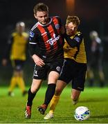 21 January 2020; Conor Levingston of Bohemians in action against Aaron McCabe of Longford Town during the Pre-Season Friendly match between Bohemians and Longford Town at AUL Complex in Clonsaugh, Dublin. Photo by Sam Barnes/Sportsfile