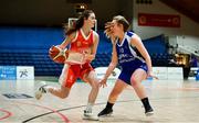 22 January 2020; Amy Byrne of Scoil Chríost Rí, Portlaoise in action against Niamh Corcoran of Our Lady of Mercy, Waterford United during the Basketball Ireland U19 A Girls Schools Cup Final match between Our Lady of Mercy, Waterford and Scoil Chríost Rí, Portlaoise at the National Basketball Arena in Tallaght, Dublin. Photo by David Fitzgerald/Sportsfile
