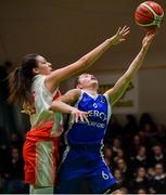 22 January 2020; Sarah Hickey of Our Lady of Mercy, Waterford United in action against Jasmine Burke of Scoil Chríost Rí, Portlaoise during the Basketball Ireland U19 A Girls Schools Cup Final match between Our Lady of Mercy, Waterford and Scoil Chríost Rí, Portlaoise at the National Basketball Arena in Tallaght, Dublin. Photo by David Fitzgerald/Sportsfile