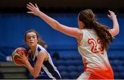 22 January 2020; Tara Freeman of Our Lady of Mercy, Waterford United in action against Sarah Fleming of Scoil Chríost Rí, Portlaoise during the Basketball Ireland U19 A Girls Schools Cup Final match between Our Lady of Mercy, Waterford and Scoil Chríost Rí, Portlaoise at the National Basketball Arena in Tallaght, Dublin. Photo by David Fitzgerald/Sportsfile