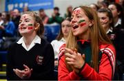 22 January 2020; Scoil Chríost Rí, Portlaoise supporters during the Basketball Ireland U19 A Girls Schools Cup Final match between Our Lady of Mercy, Waterford United and Scoil Chríost Rí, Portlaoise at the National Basketball Arena in Tallaght, Dublin. Photo by David Fitzgerald/Sportsfile