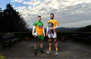 22 January 2020; In attendance at the launch of the 2020 Allianz Leagues at Malone House, Belfast are Donegal footballer Jamie Brennan, left, and Antrim hurler Neil McManus. 2020 marks the 28th year of Allianz’ partnership with the GAA as sponsors of the Allianz Leagues. Photo by Brendan Moran/Sportsfile