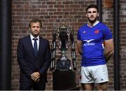 22 January 2020; France head coach Fabien Galthié and captain Charles Ollivon during the Guinness Six Nations Rugby Championship Launch 2020 at Tobacco Dock in London, England. Photo by Ramsey Cardy/Sportsfile