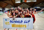 22 January 2020; St Colmcille's C.S, Knocklyon players celebrate following the Basketball Ireland U19 B Girls Schools Cup Final match between St Patrick's Academy Dungannon and St Colmcille's CS, Knocklyon at the National Basketball Arena in Tallaght, Dublin. Photo by David Fitzgerald/Sportsfile
