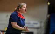 22 January 2020; St Colmcille's CS, Knocklyon head coach Audrey Rowland during the Basketball Ireland U19 B Girls Schools Cup Final match between St Patrick's Academy Dungannon and St Colmcille's CS, Knocklyon at the National Basketball Arena in Tallaght, Dublin. Photo by David Fitzgerald/Sportsfile