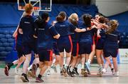 22 January 2020; St Colmcille's CS, Knocklyon players and substitutes celebrate following the Basketball Ireland U19 B Girls Schools Cup Final match between St Patrick's Academy Dungannon and St Colmcille's CS, Knocklyon at the National Basketball Arena in Tallaght, Dublin. Photo by David Fitzgerald/Sportsfile