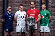 22 January 2020; Captains, from left, Stuart Hogg of Scotland, Owen Farrell of England, Alun Wyn Jones of Wales, and Jonathan Sexton of Ireland during the Guinness Six Nations Rugby Championship Launch 2020 at Tobacco Dock in London, England. Photo by Ramsey Cardy/Sportsfile