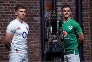 22 January 2020; Captains Owen Farrell of England, left, and Jonathan Sexton of Ireland during the Guinness Six Nations Rugby Championship Launch 2020 at Tobacco Dock in London, England. Photo by Ramsey Cardy/Sportsfile