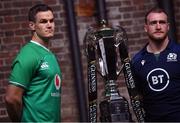 22 January 2020; Captains Jonathan Sexton of Ireland, left, and Stuart Hogg of Scotland during the Guinness Six Nations Rugby Championship Launch 2020 at Tobacco Dock in London, England. Photo by Ramsey Cardy/Sportsfile
