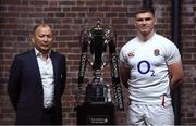 22 January 2020; England head coach Eddie Jones and captain Owen Farrell during the Guinness Six Nations Rugby Championship Launch 2020 at Tobacco Dock in London, England. Photo by Ramsey Cardy/Sportsfile