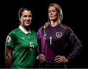 24 November 2015; Emma Byrne and Niamh Fahey during a Republic of Ireland Women's Portrait Session at Castleknock Hotel in Castleknock, Dublin. Photo by David Maher/Sportsfile