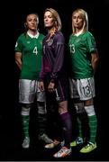 24 November 2015; Louise Quinn, Emma Byrne and Stephanie Roche during a Republic of Ireland Women's Portrait Session at Castleknock Hotel in Castleknock, Dublin. Photo by David Maher/Sportsfile