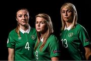 24 November 2015; Louise Quinn, Ruesha Littlejohn and Stephanie Roche during a Republic of Ireland Women's Portrait Session at Castleknock Hotel in Castleknock, Dublin. Photo by David Maher/Sportsfile