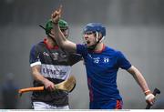 23 January 2020; Shane Ryan of Mary Immaculate College celebrates after scoring his side's first goal during the Fitzgibbon Cup Group A Round 3 match between Mary Immaculate College and Waterford United IT at MICL Grounds in Limerick. Photo by David Fitzgerald/Sportsfile