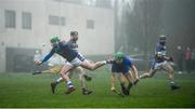 23 January 2020; Billy Nolan of Waterford United IT in action against Tim O'Mahony of Mary Immaculate College during the Fitzgibbon Cup Group A Round 3 match between Mary Immaculate College and Waterford IT at MICL Grounds in Limerick. Photo by David Fitzgerald/Sportsfile
