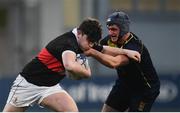 21 January 2020; Jake Hickey of The High School in action against Jordan O'Connor of Temple Carrig School during the Bank of Ireland Vinnie Murray Cup Semi-Final match between Temple Carrig School and The High School at Energia Park in Dublin. Photo by Sam Barnes/Sportsfile