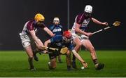 23 January 2020; Conor Stakelum of Maynooth in action against Padraic O'Loughlin, left, and Kevin McDonald of UL during the Fitzgibbon Cup Group B Round 3 match between UL and Maynooth at UL Grounds in Limerick. Photo by David Fitzgerald/Sportsfile