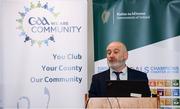 24 January 2020; GAA Technical Development and Support Manager Jimmy D'Arcy speaks at the GAA Local Authority SDG Launch at Croke Park in Dublin. Photo by Harry Murphy/Sportsfile