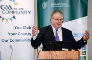 24 January 2020; Chairman CCMA Michael Walsh speaks at the GAA Local Authority SDG Launch at Croke Park in Dublin. Photo by Harry Murphy/Sportsfile