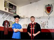 24 January 2020; Bohemian FC players Paddy Kirk, left, and Danny Grant pictured at the launch of the National College of Ireland's partnership with Bohemian FC at Dalymount Park in Dublin. Photo by Harry Murphy/Sportsfile