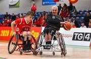 24 January 2020; Barry Cooke of Killester WBC in action against Johnny Hayes of Rebel Wheelers during the Hula Hoops IWA Wheelchair Basketball Cup Final match between Killester WBC and Rebel Wheelers at the National Basketball Arena in Tallaght, Dublin. Photo by Daniel Tutty/Sportsfile