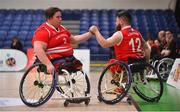 24 January 2020; Jack Quinn, left, and Alan Dineen of Rebel Wheelers during the Hula Hoops IWA Wheelchair Basketball Cup Final match between Killester WBC and Rebel Wheelers at the National Basketball Arena in Tallaght, Dublin. Photo by Daniel Tutty/Sportsfile