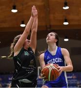24 January 2020; Kate Hickey of Waterford United Wildcats in action against Gillian Wheeler of Portlaoise Panthers during the Hula Hoops U18 Women’s National Cup Final match between Portlaoise Panthers and Waterford Wildcats at the National Basketball Arena in Tallaght, Dublin. Photo by Brendan Moran/Sportsfile