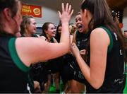 24 January 2020; Hannah Collins of Portlaoise Panthers and her team-mates celebrate after the Hula Hoops U18 Women’s National Cup Final match between Portlaoise Panthers and Waterford United Wildcats at the National Basketball Arena in Tallaght, Dublin. Photo by Brendan Moran/Sportsfile
