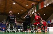 24 January 2020; Patrick Forbes of Killester WBC contests a rebound with Alan Dineen of Rebel Wheelers during the Hula Hoops IWA Wheelchair Basketball Cup Final match between Killester WBC and Rebel Wheelers at the National Basketball Arena in Tallaght, Dublin. Photo by Daniel Tutty/Sportsfile