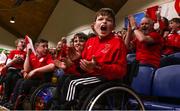 24 January 2020; Rebel Wheelers supporters cheer on their side during the Hula Hoops IWA Wheelchair Basketball Cup Final match between Killester WBC and Rebel Wheelers at the National Basketball Arena in Tallaght, Dublin. Photo by Daniel Tutty/Sportsfile